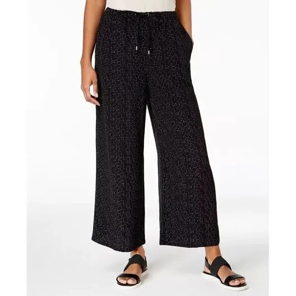 Eileen Fisher Pants - $298 Eileen Fisher Morse Code Wide Leg Crop Pants Sz Small